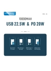 BFS A6Q 22.5W Usb 3.0 ve 20W Type-C Çıkışlı 10.000 mAh PD Powerbank - Beyaz