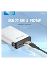 BFS A6Q 22.5W Usb 3.0 ve 20W Type-C Çıkışlı 10.000 mAh PD Powerbank - Beyaz