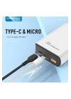 BFS A6Q 22.5W Usb 3.0 ve 20W Type-C Çıkışlı 10.000 mAh PD Powerbank - Beyaz