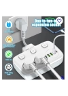 BFS Akım Korumalı 2’li Ayrı Anahtarlı Priz, 2x Priz, 3x Usb, 1x Type-c, 2 Mt Kablo, Hızlı Şarj