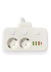 BFS Akım Korumalı 2’li Ayrı Anahtarlı Priz, 2x Priz, 3x Usb, 1x Type-c, 2 Mt Kablo, Hızlı Şarj