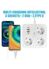 BFS Akım Korumalı Anahtarlı Priz - 3x Priz - 2x Usb - 2x Type-c - 2 Mt Kablo Hızlı Şarj Özellikli Siyah