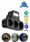BFS Akım Korumalı Priz Gece Lambalı 3’lü Priz 2xusb 2xtype-c Çıkışlı Grup Priz Çoğaltıcı