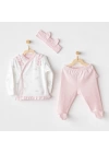 BFS   Andywawa AC25647 Cuddly Bunny Bear 3Lü Zıbın Set Pink