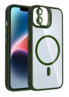 BFS Apple iPhone 11 Remim Lensli Magsafe Standlı Kapak - Koyu Yeşil