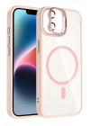 BFS Apple iPhone 11 Remim Lensli Magsafe Standlı Kapak - Pembe