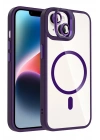 BFS  Apple iPhone 13 Remim Lensli Magsafe Standlı Kapak - Derin Mor