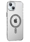 BFS  Apple iPhone 14 Move Taşlı Magsafe Kapak - Siyah