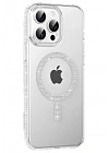 BFS  Apple iPhone 14 Pro Max Move Taşlı Magsafe Kapak - Natural Grey