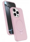 BFS Apple iPhone 14 Pro Max Regal Magsafe Standlı Kapak - Açık Pembe