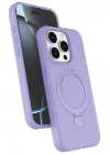 BFS Apple iPhone 14 Pro Max Regal Magsafe Standlı Kapak - Lila