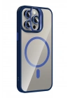 BFS  Apple iPhone 14 Pro Max Remim Lensli Magsafe Standlı Kapak - Lacivert