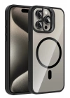 BFS Apple iPhone 14 Pro Max Remim Lensli Magsafe Standlı Kapak - Siyah