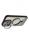BFS Apple iPhone 14 Pro Max Remim Lensli Magsafe Standlı Kapak - Siyah