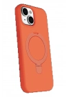 BFS Apple iPhone 14 Regal Magsafe Standlı Kapak - Turuncu