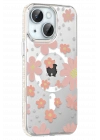 BFS  Apple iPhone 15 Floral Magsafe Kapak - Pembe