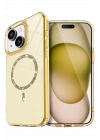 BFS  Apple iPhone 15 Live Diamond Magsafe Kapak - Sarı