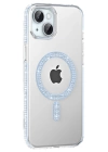 BFS  Apple iPhone 15 Move Taşlı Magsafe Kapak - Mavi