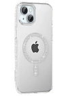 BFS  Apple iPhone 15 Move Taşlı Magsafe Kapak - Natural Grey