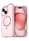 BFS Apple iPhone 15 Plus Live Diamond Magsafe Kapak - Pembe