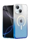 BFS Apple iPhone 15 Plus Pummel Shiny Magsafe Kapak - Mavi