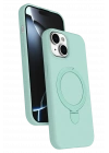 BFS  Apple iPhone 15 Plus Regal Magsafe Standlı Kapak - Su Yeşili
