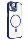 BFS Apple iPhone 15 Plus Remim Lensli Magsafe Standlı Kapak - Lacivert
