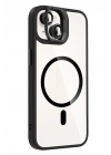 BFS Apple iPhone 15 Plus Remim Lensli Magsafe Standlı Kapak - Siyah