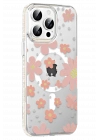 BFS  Apple iPhone 15 Pro Max Floral Magsafe Kapak - Pembe