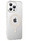 BFS  Apple iPhone 15 Pro Max Move Taşlı Magsafe Kapak - Pembe