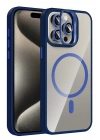 BFS  Apple iPhone 15 Pro Max Remim Lensli Magsafe Standlı Kapak - Lacivert