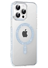 BFS  Apple iPhone 15 Pro Move Taşlı Magsafe Kapak - Mavi