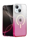 BFS Apple iPhone 15 Pummel Shiny Magsafe Kapak - Pembe