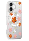 BFS  Apple iPhone 16 Floral Magsafe Kapak - Turuncu