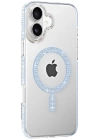 BFS  Apple iPhone 16 Move Taşlı Magsafe Kapak - Mavi