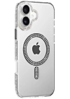 BFS  Apple iPhone 16 Move Taşlı Magsafe Kapak - Siyah