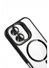 BFS Apple iPhone 16 Plus Remim Lensli Magsafe Standlı Kapak - Siyah