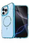 BFS Apple iPhone 16 Pro Max Live Diamond Magsafe Kapak - Mavi