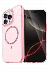 BFS  Apple iPhone 16 Pro Max Live Diamond Magsafe Kapak - Pembe