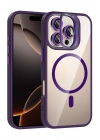 BFS  Apple iPhone 16 Pro Max Remim Lensli Magsafe Standlı Kapak - Derin Mor