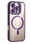 BFS  Apple iPhone 16 Pro Max Remim Lensli Magsafe Standlı Kapak - Derin Mor