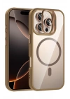 BFS  Apple iPhone 16 Pro Max Remim Lensli Magsafe Standlı Kapak - Kahverengi