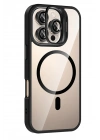 BFS  Apple iPhone 16 Pro Max Remim Lensli Magsafe Standlı Kapak - Siyah