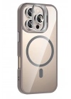 BFS  Apple iPhone 16 Pro Max Remim Lensli Magsafe Standlı Kapak - Titan Gri