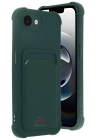 BFS  Apple iPhone 16E Kelvin Kartvizitli Silikon - Koyu Yeşil