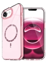 BFS Apple iPhone 16E Live Diamond Magsafe Kapak - Pembe