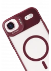 BFS  Apple iPhone 17 Air Remim Lensli Magsafe Standlı Kapak - Bordo