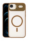 BFS  Apple iPhone 17 Air Remim Lensli Magsafe Standlı Kapak - Kahverengi