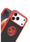 BFS  Apple iPhone 17 Pro Montreal Yüzüklü Silikon Kapak - Kırmızı
