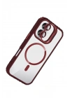 BFS Apple iPhone 17 Remim Lensli Magsafe Standlı Kapak - Bordo
